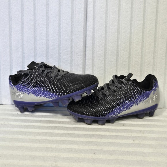 DSG Girls Purple Silver Black Speed Viper Lace Up Soccer Cleats‎ 10K - Picture 1 of 9